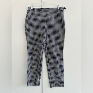 Talbots Chatham Ankle Pant SZ 8P Blue Geometric pattern Preppy Timeless Used